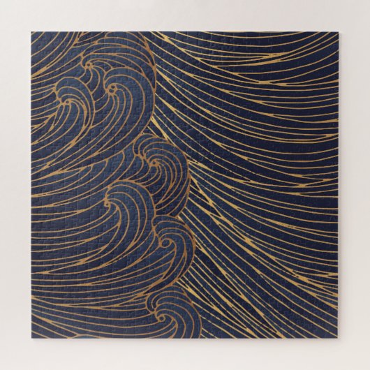 Minimalistische golven, berglijnkunst. legpuzzel (Horizontaal)