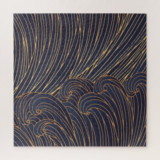 Minimalistische golven, berglijnkunst. legpuzzel (Verticaal)