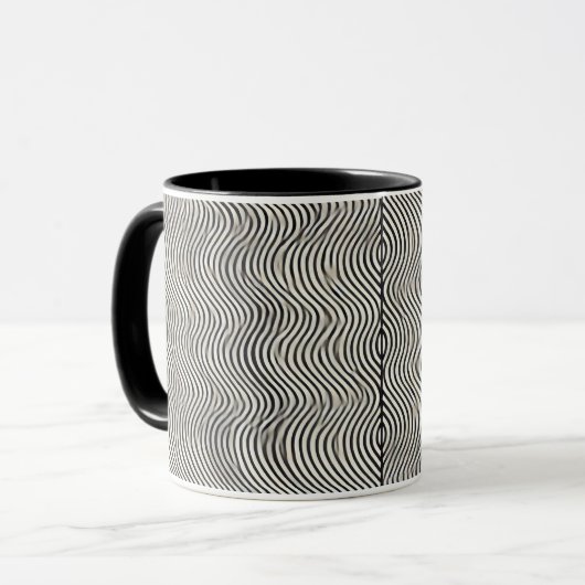 Minimalistische golven koffie Mok (Voorkant links)