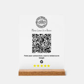 Minimalistische Google Reviewen Business QR-code Acryl Bord (Voorkant)