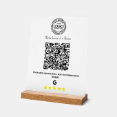 Minimalistische Google Reviewen Business QR-code Acryl Bord (Hoek)