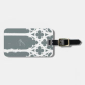 Minimalistische gotische raam calligrafie leisteen bagagelabel (Voorkant horizontaal)