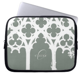 Minimalistische gotische raam kalligrafie salie laptop sleeve