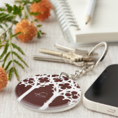 Minimalistische gotische raamkalligrafie Bourgogne Sleutelhanger (Voorkant Rechts)