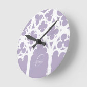 Minimalistische gotische raamkalligrafie lavendel ronde klok (Hoek)