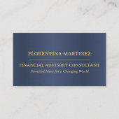 Minimalistische Goud en Blauw moderne professional Visitekaartje (Voorkant)