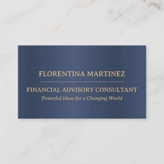 Minimalistische Goud en Blauw moderne professional Visitekaartje (Voorkant)