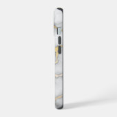 Minimalistische goud en wit marmer iPhone 15 case (Linkerkant)