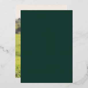 Minimalistische goud folie Smaragd Foto Achterka Uitnodiging