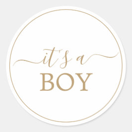 Minimalistische Goud Het Is Een Jongen Sticker
