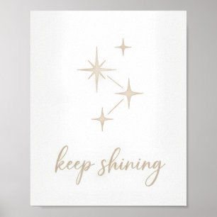 Minimalistische Goud "Keep Shining" Sterrenconstel Poster