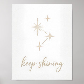 Minimalistische Goud "Keep Shining" Sterrenconstel Poster