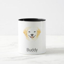Minimalistische Goud Retriever Hond Aangepaste Naa Mok