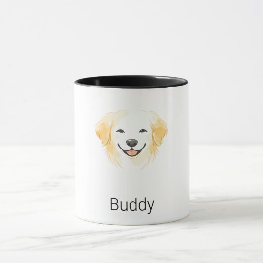 Minimalistische Goud Retriever Hond Aangepaste Naa Mok (Midden)