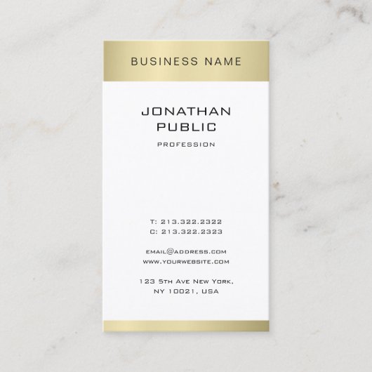 Minimalistische goudblik in de moderne tijd visitekaartje (Voorkant)