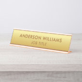 Minimalistische Gouden Achtergrond Douane Bureau Naambordje (Voorkant)