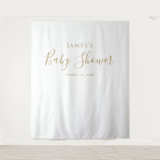 Minimalistische Gouden Baby Shower Achtergrond Wandkleed
