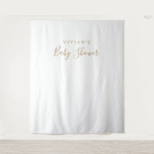 Minimalistische gouden baby shower foto prop achte wandkleed (Voorkant)