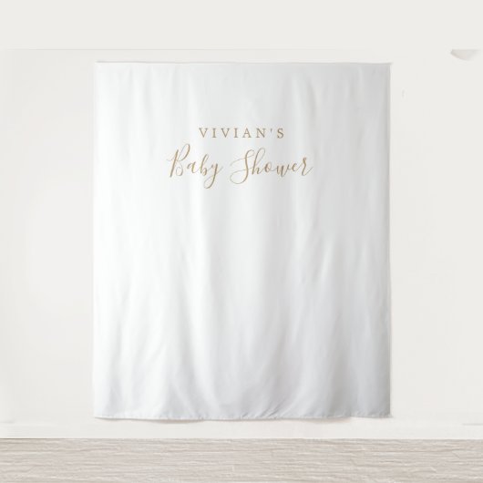 Minimalistische gouden baby shower foto prop achte wandkleed (Voorkant)