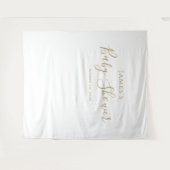 Minimalistische gouden Baby showers achtergrond Wandkleed (Voorkant (horizontaal))