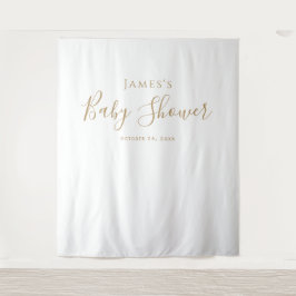 Minimalistische gouden Baby showers achtergrond Wandkleed