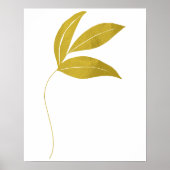 Minimalistische Gouden Bladeren Bloemen Poster (Voorkant)