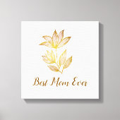 Minimalistische gouden bloem canvas wandkunst afdruk (Voorkant)