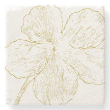 Minimalistische Gouden Bloem Lijnkunst Persoonlijk