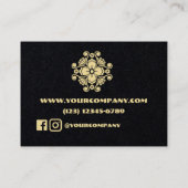 Minimalistische Gouden Bloem Visitekaartje (Achterkant)