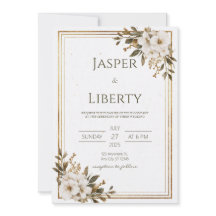 Minimalistische gouden bloemen bruiloft