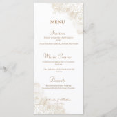 Minimalistische gouden bloemen elegante bruiloft menu (Voorkant)