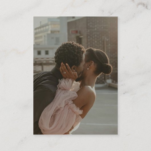 Minimalistische Gouden Boog Foto QR Code Huwelijk  Informatiekaartje (Achterkant)