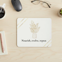 Minimalistische gouden botanische citaat muismat