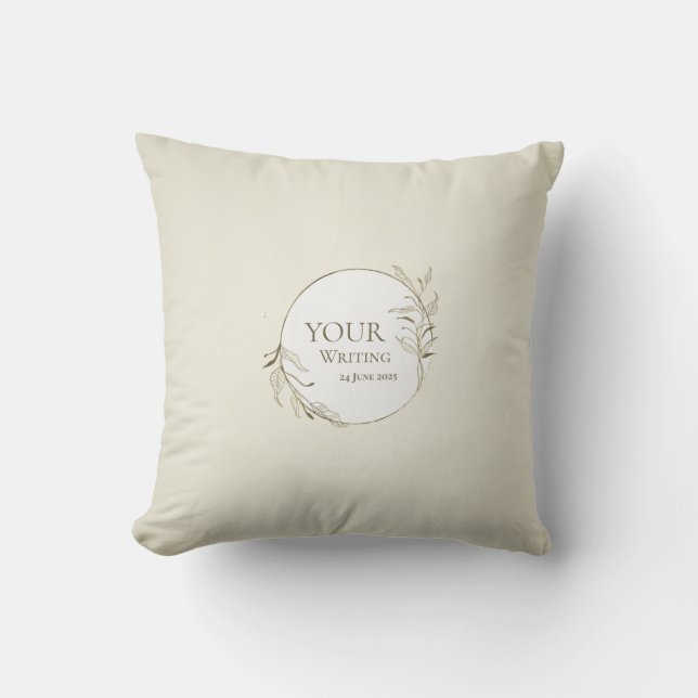 Minimalistische Gouden Botanische Gebladerte Kussen (Voorkant)