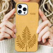 Minimalistische gouden botanische monogram Case-Mate iPhone case