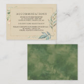 Minimalistische gouden botanische trouwaccommodati informatiekaartje (Voorkant / Achterkant)