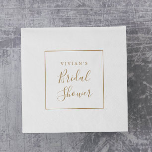 Minimalistische gouden bruidsbruiloft servet