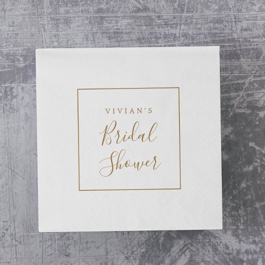 Minimalistische gouden bruidsbruiloft servet