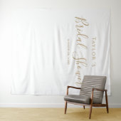 Minimalistische gouden bruidsdouche-achtergrond wandkleed (In Situ (horizontaal))