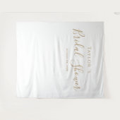 Minimalistische gouden bruidsdouche-achtergrond wandkleed (Voorkant (horizontaal))