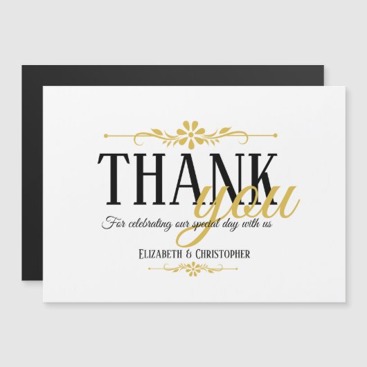 Minimalistische gouden bruiloft dank u magneet sou (Voorkant / Achterkant)