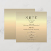 Minimalistische Gouden Bruiloft Menu (Voorkant / Achterkant)