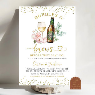 Minimalistische gouden bubbels en brouwsels Koppel Kaart