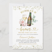 Minimalistische Gouden Bubbles and Brews Koppel Br Kaart (Voorkant)