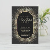 Minimalistische Gouden confetti corporate Vakantie Kaart (Staand voorkant)