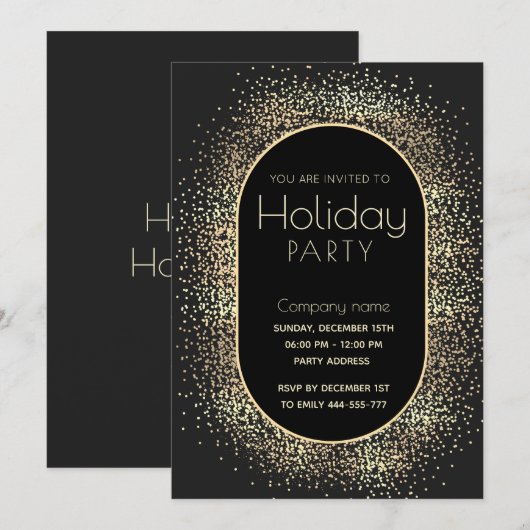 Minimalistische Gouden confetti corporate Vakantie Kaart (Voorkant / Achterkant)