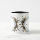 Minimalistische Gouden Diamanten Frame Witte Confe Mok (Midden)