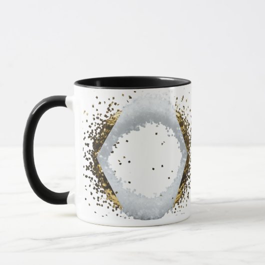 Minimalistische Gouden Diamanten Frame Witte Confe Mok (Links)