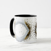 Minimalistische Gouden Diamanten Frame Witte Confe Mok (Voorkant links)