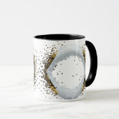 Minimalistische Gouden Diamanten Frame Witte Confe Mok (Voorkant rechts)